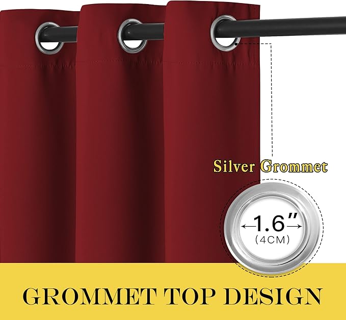 NICETOWN Patio Door Curtain Sound Blocking, Bedroom Privacy Room Divider Curtain - Image 6