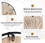 24 Inch Large Farmhouse Wall Clock, Rustic Wooden Wall Clock Decorative - Image 3