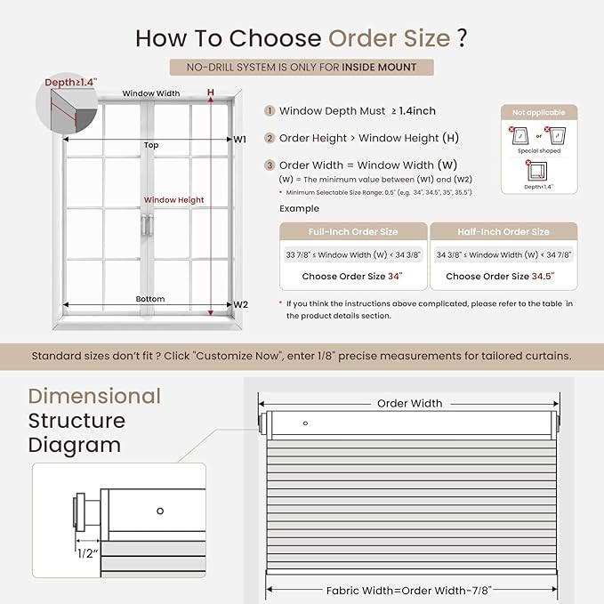 Grandekor No Drill No Tools Cordless Cellular Shades, 35.5" W x 64" H, UV - Image 2
