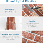 COMSTICKC 3D Faux Brick Wall Panel Peel and Stick, Not Real Brick, Ultra-Light - Image 5