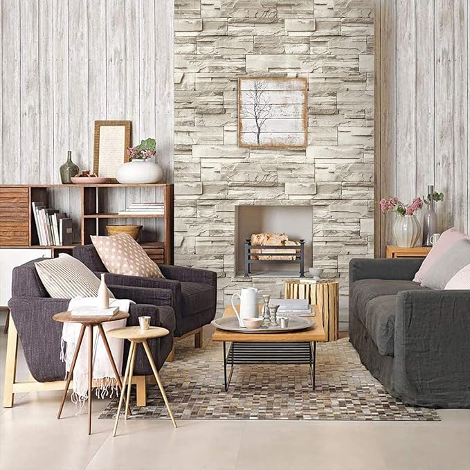 Jeweluck Stone Wallpaper Peel and Stick Brick Wallpaper 17.7”×590.5” Brick - Image 5