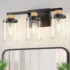 DORESshop 17 Inch Bathroom Light Fixtures, 3-Light Black & Rope Bathroom by DORESshop