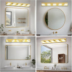 Modern LED Bathroom Lights Fixtures 5-Light, Metal Gold Acrylic Wall Lighting - Image 7