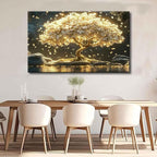 Large Tree of Life Canvas Wall Art Abstract Gold Tree Mountain Lake Decor - Image 7