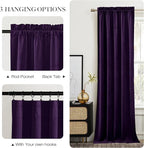 NICETOWN Purple Velvet Curtains 90 inches Long 2 Panels Set, Thermal Insulated - Image 6