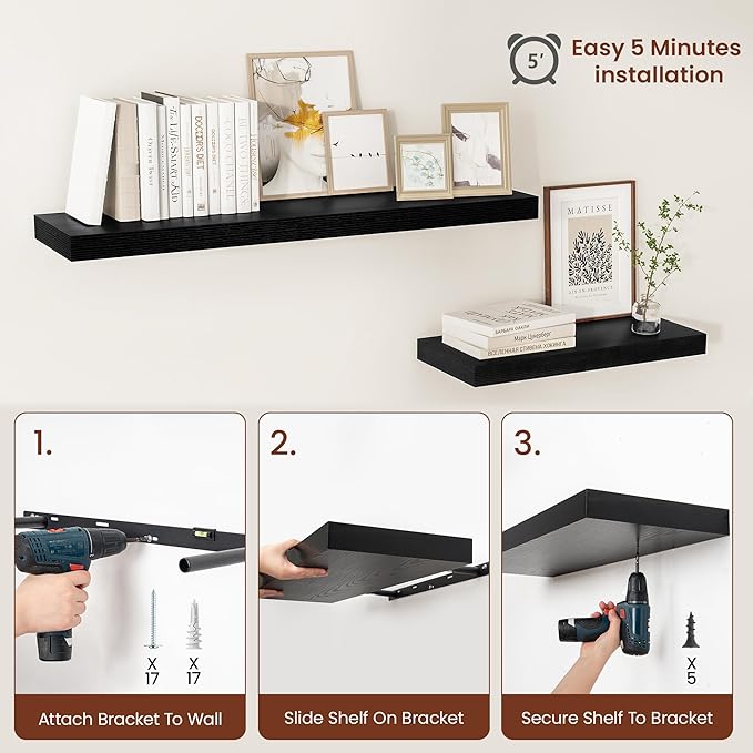 Vivelove 2" Thick Floating Shelves - Image 6