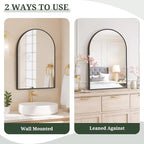 Arched Wall Mirror 36x24 Inch Black Bathroom Vanity Mirror - Image 5