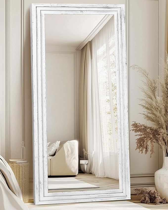 Full Length Mirror 76"x34" Solid Wood Frame Floor Large Mirror - Image 7