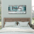 Teal Wall Art Family Sign Wall Decor Inspirational Quotes Canvas Prints - Image 3