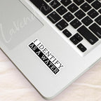 (3pcs) I Identify As A Water Sticker Humorous Funny Sayings Sarcastic Quotes Anti-Social Vinyl Decal for Tumbler Laptop Water Bottles Books Phone - Size 3x1