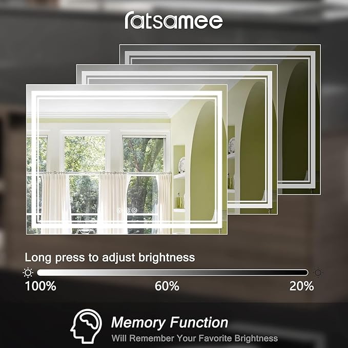 Ratsamee 60x40 Inch Led Mirror for Bathroom - Image 4