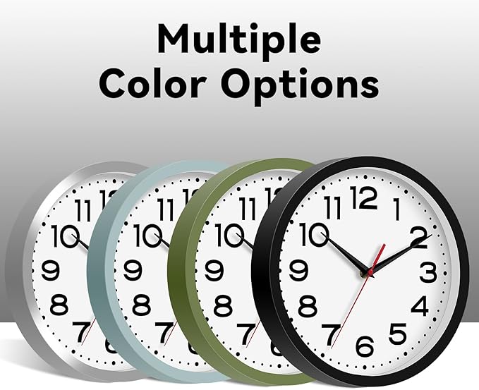 Roymnie Wall Clock Silent Non-Ticking Modern Clock Battery Operated 12 Inch - Image 6