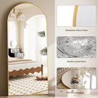 Prywot Full Length Mirror, Oversized 78"x38" Arched-Top Floor Mirror, Free - Image 7