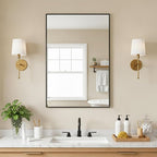 FICTOR Bathroom Vanity Mirror-Black, 30x20 Inch, Shatterproof & Anti-Rust by FICTOR