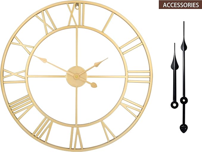 LEIKE Large Modern Wall Clocks, Silent Non Ticking, Battery Operated Roman - Image 2