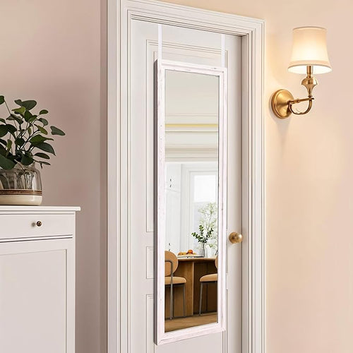 50"x16" Door Mirror, Rustic Full Length Mirror, Over The Door Hanging Mirrors by Unknown