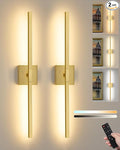 Rayogale 8000mAh Battery Operated Wall Sconce, 3000K/4500K/6000K Dimmable Gold by Rayogale