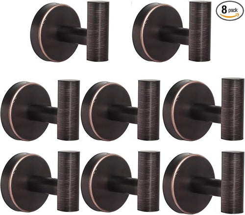 8 Pcs Bathroom Robe Towel Hooks Coat Wall Hook Stainless Steel Heavy Duty Door by Homagic