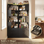 Armocity Corner Bookshelf with Drawers, 7 Tier Corner Book Shelf Display - Image 6