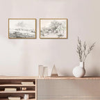 OIQArtOIQ Vintage Landscape Canvas Wall Art Framed Natural Scenery Painting - Image 4