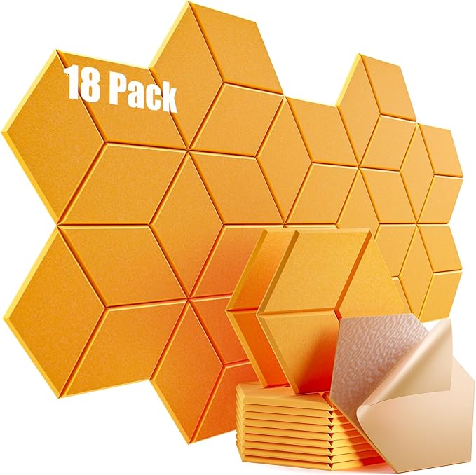 18 Pack Self-adhesive Acoustic Panels 12" X 10" X 0.4" -Sound Proof Foam Panels by Dailycooper