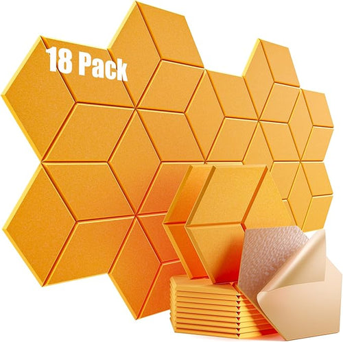 18 Pack Self-adhesive Acoustic Panels 12" X 10" X 0.4" -Sound Proof Foam Panels by Dailycooper