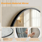 OLIXIS 28 Inch Black Round Bathroom Wall Mirror, Round Bathroom Mirrors - Image 6