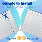Art3d 12-Pack PVC Drop Ceiling Tiles, 2ft x 2ft, Bright White Finish - Image 4