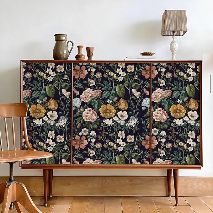 Livebor Floral Peel and Stick Wallpaper Vintage Floral Contact Paper - Image 3