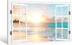 Goldfoilart Ocean Beach Sunset Canvas Wall Art - Image 6