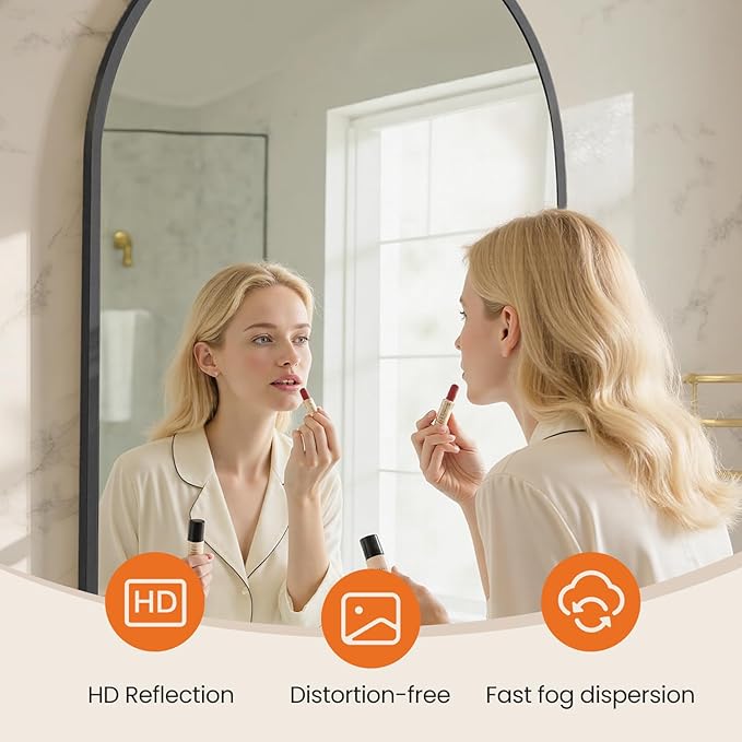 NEWBULIG 24X36 Inch Arched Bathroom Mirror - Image 3