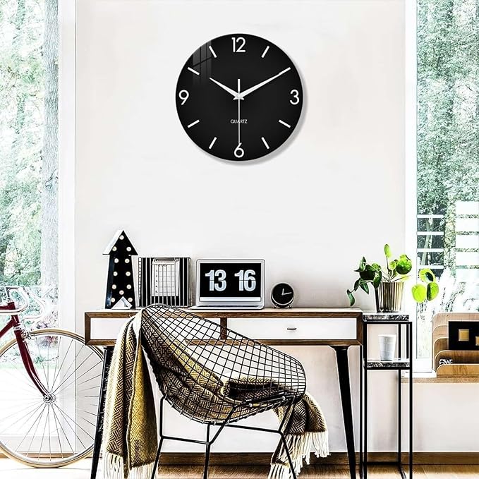 XFM Minimalist Wall Clocks Battery Operated 20 Inch Large Black Wall Clock - Image 4