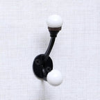 Indian Shelf Pack of 6 Double Prong White Decorative Coat Hooks Unique Coat by IndianShelf