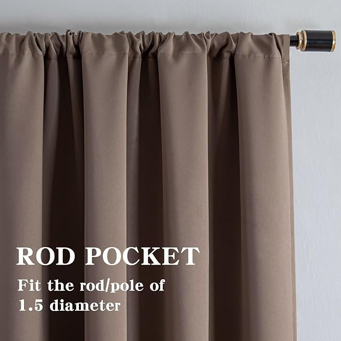 IGEMAEVE Blackout Curtains 72 Inch Length 2 Panels Set, Rod Pocket Energy - Image 2