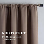 IGEMAEVE Blackout Curtains 108 Inch Length 2 Panels Set, Rod Pocket Energy - Image 2