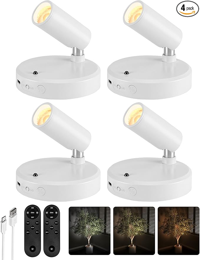 EZVALO Spot Lights Indoor, 5500mAh Rechargeable Plant Spotlights by EZVALO