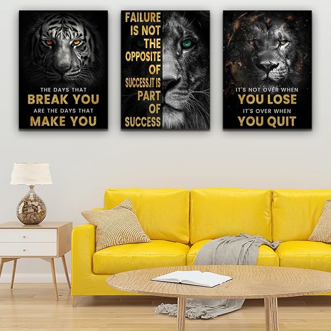 Motivational Office Wall Decor 3 Pieces Paintings Motivational - Image 3