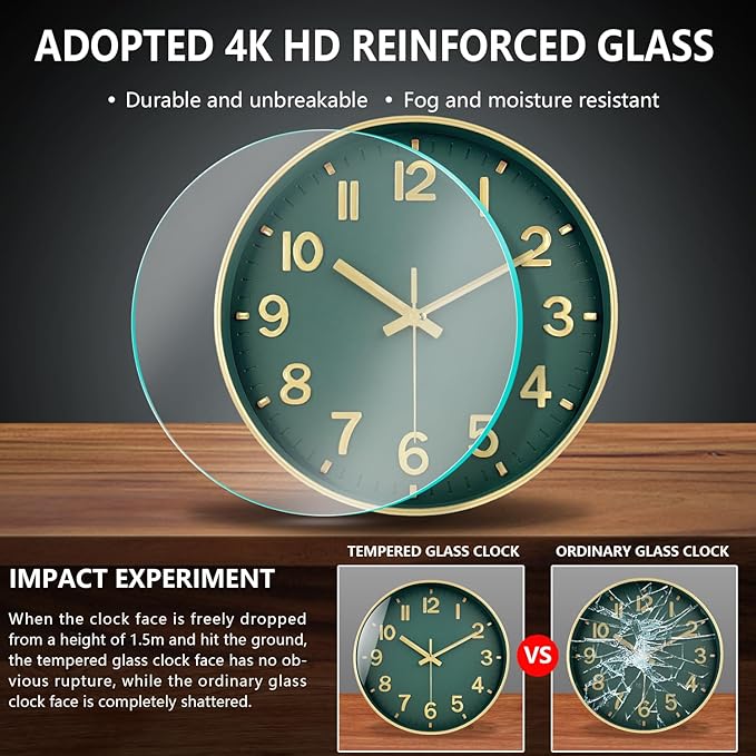 Modern Wall Clock, 10 Inch Digital Wall Clocks Battery Operated, Round Non - Image 5
