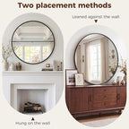 NEWBULIG 24 Inch Round Wall Mirror, Bathroom Mirror - Image 5