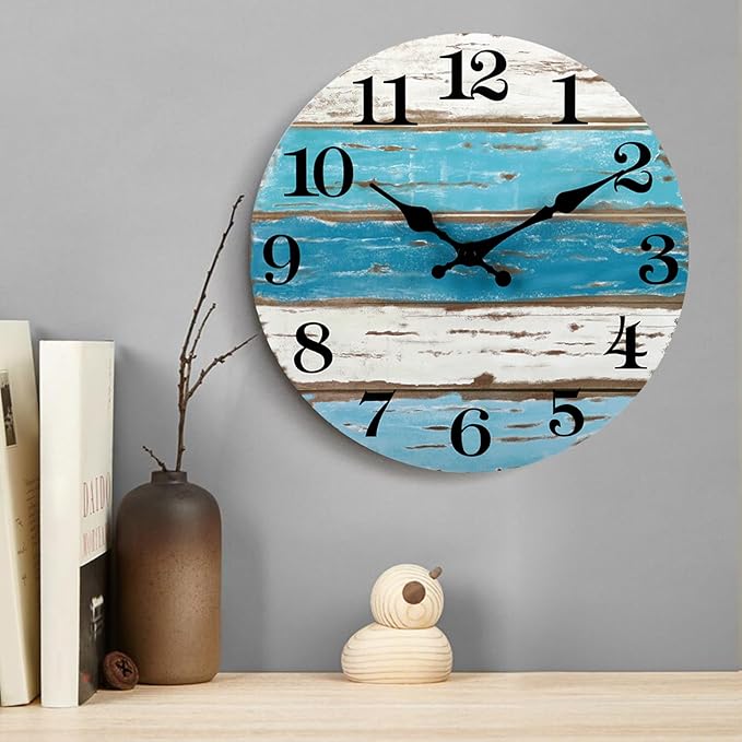 CHYLIN Wall Clock, 18 Inch Beach Wall Clocks Battery Operated, Coastal Ocean - Image 8