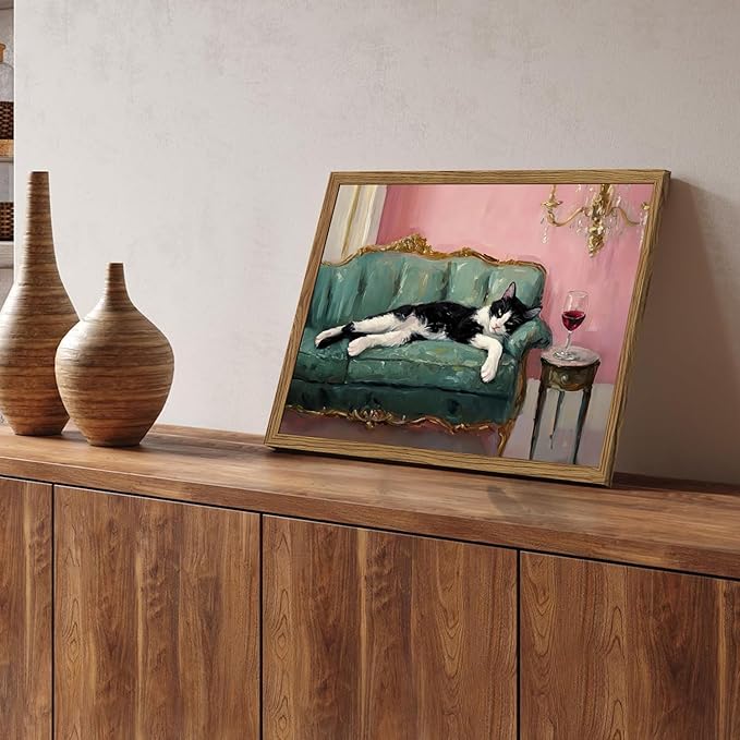 Fun Cat Wall Art Cute Tuxedo Cat - Image 8