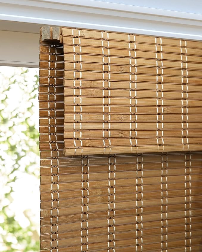 LazBlinds Cordless Bamboo Roman Shades, Light Filtering Window Treatment - Image 2