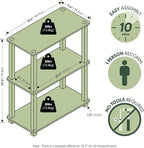 Furinno TURN-S-TUBE Storage Shelves Set of 2, 3-Tier Book Shelf, Corner Shelf - Image 2