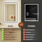 24x36 Inch Black Framed LED Bathroom Mirror - Image 7