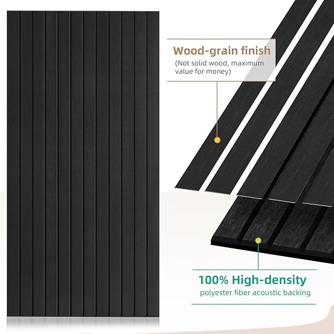 Wood Veneer Sound Panels, 10 Pack 47.2”x23.6” Wall Panels, Decorative Acoustic - Image 3