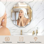 Bathroom Mirrors for Over Sink, Round Frameless Mirrors for Wall, 23.5x27.5 - Image 2