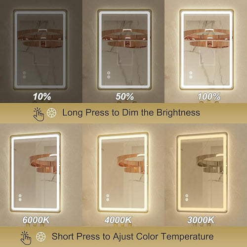 20"x 28" Gold Framed LED Mirrors - Image 2
