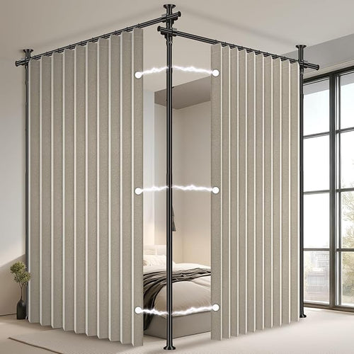 100% Blackout Room Divider Curtains Sets Cream White W100 x L96 in, 2 Panels by AJAZZ