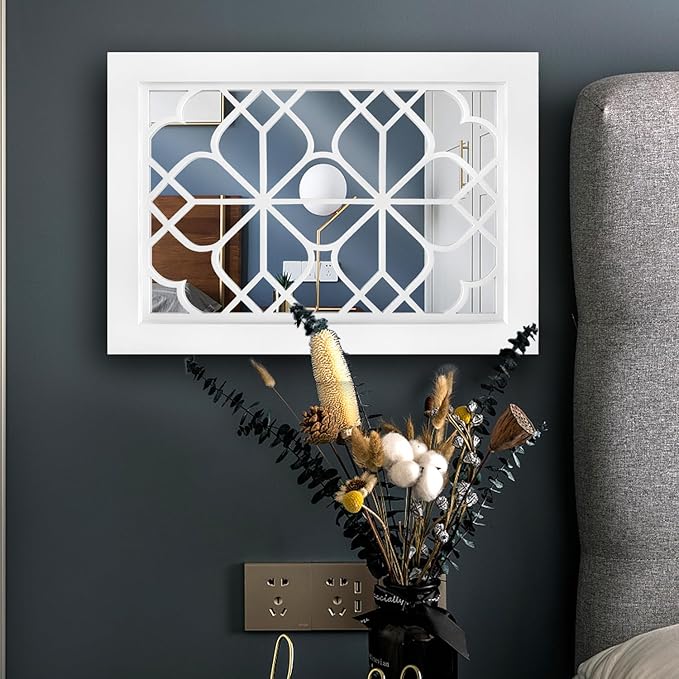 Wocred Set of 2 Rectangular Wall Mirror, Gorgeous Rustic Farmhouse Accent Mirror - Image 5