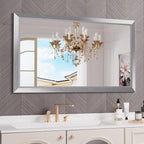 Amorho Bathroom Mirror 50 X30 Inch, Brushed Nickel Mirror Perfect by Amorho